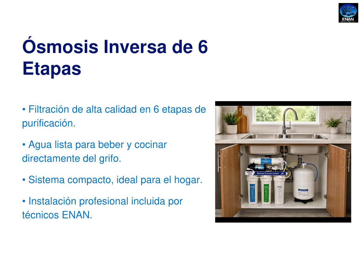 Página del catálogo sobre ósmosis inversa de seis etapas