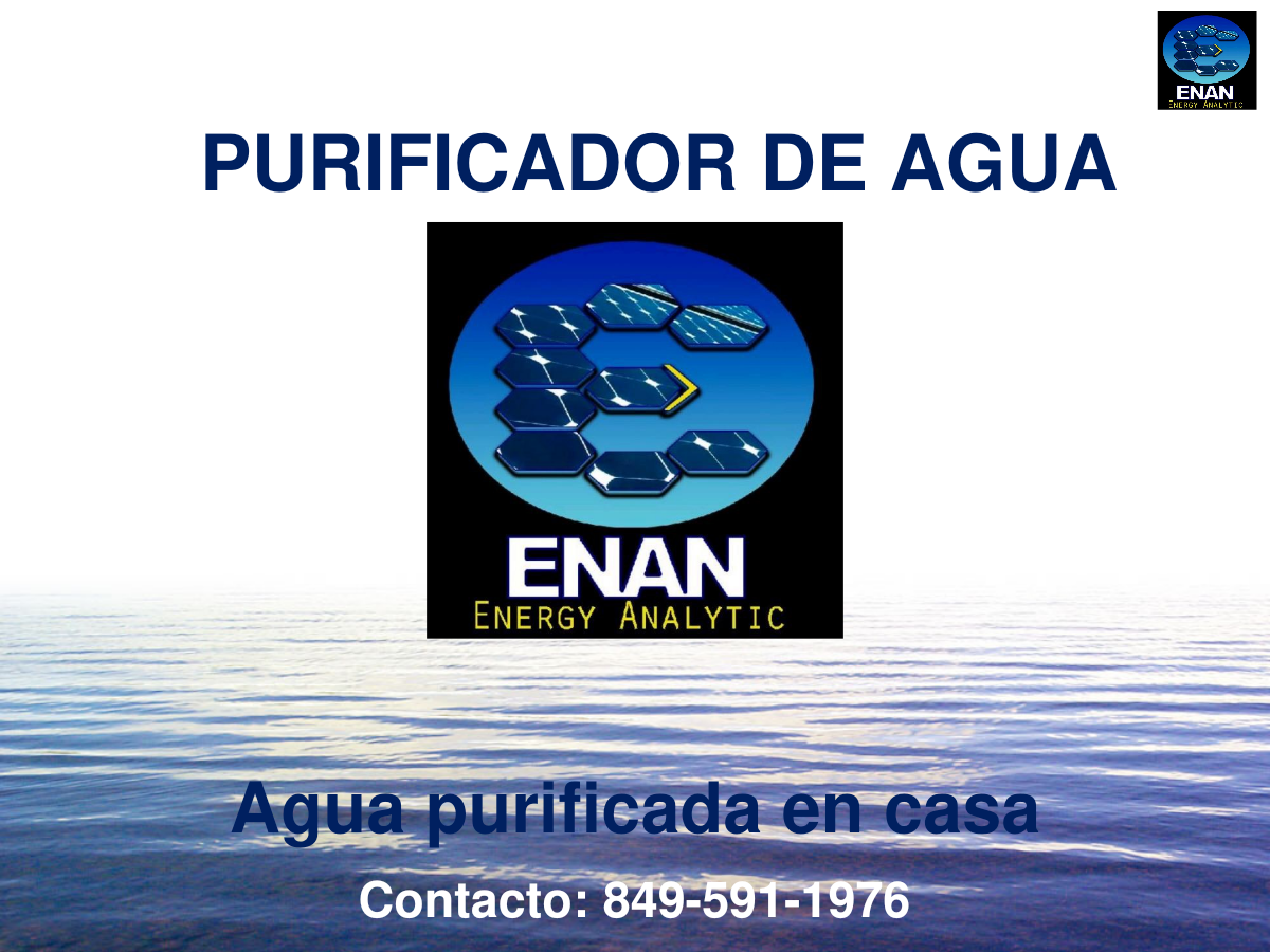 Portada del catálogo de purificación de agua ENAN